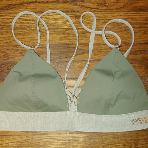 PINK Victoria's Secret Other - VS Pink strappy bralette - olive green